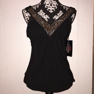 🍓black studded blouse